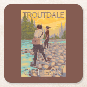 Vliegende vrouwen - Troutdale, Oregon Kartonnen Onderzetters