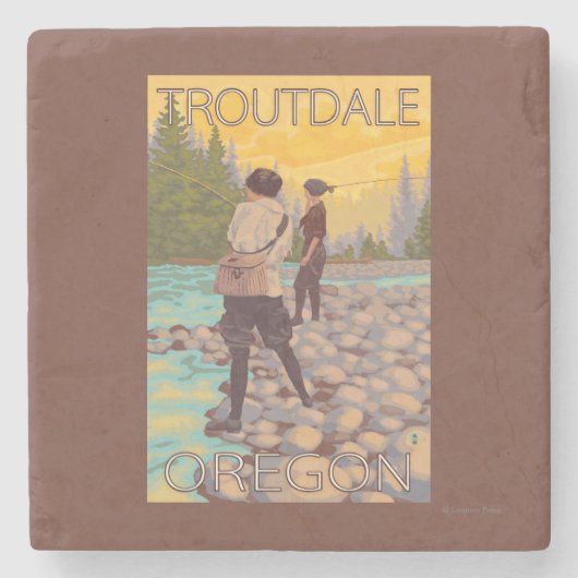 Vliegende vrouwen - Troutdale, Oregon Stenen Onderzetter (Voorkant)