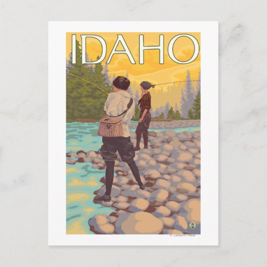 Vliegende vrouwenIdahoVintage-reisposter Briefkaart (Voorkant)