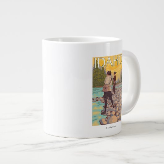 Vliegende vrouwenIdahoVintage-reisposter Grote Koffiekop (Voorkant rechts)