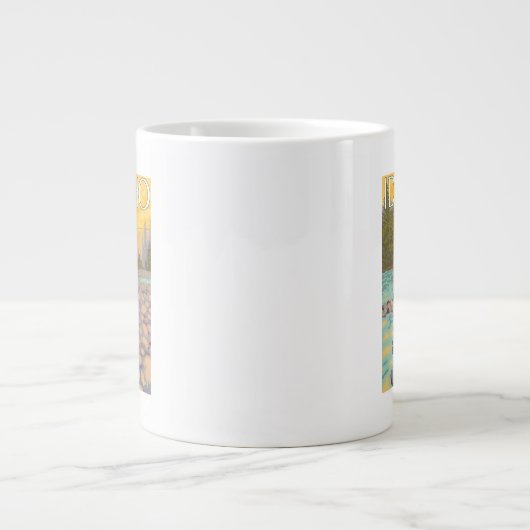 Vliegende vrouwenIdahoVintage-reisposter Grote Koffiekop (Voorkant)