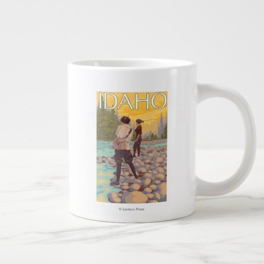 Vliegende vrouwenIdahoVintage-reisposter Grote Koffiekop (Rechts)