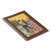 Vliegende vrouwenIdahoVintage-reisposter Notitieboek (Rechterzijde)