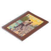Vliegende vrouwenIdahoVintage-reisposter Notitieboek (Linkerzijde)