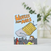 Vliegende wafels van Mars! Briefkaart (Staand voorkant)