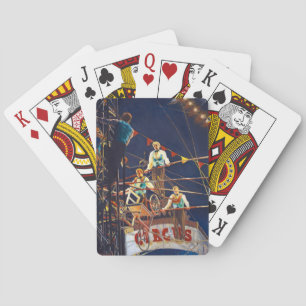 Vliegende Wallendas Trapezewerkers Rood Wit Blauw Pokerkaarten