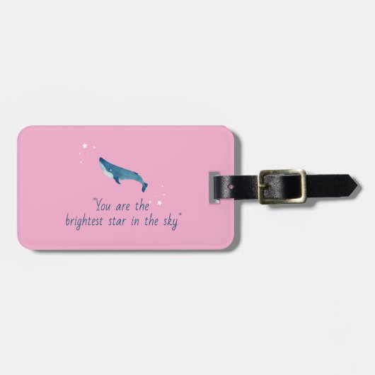 Vliegende walvis bagagelabel (Voorkant horizontaal)