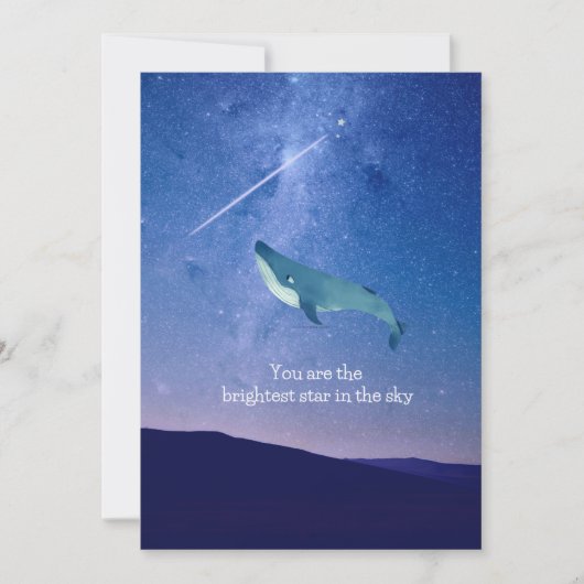 Vliegende walvis feestdagenkaart (Voorkant)