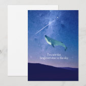 Vliegende walvis feestdagenkaart (Voorkant / Achterkant)
