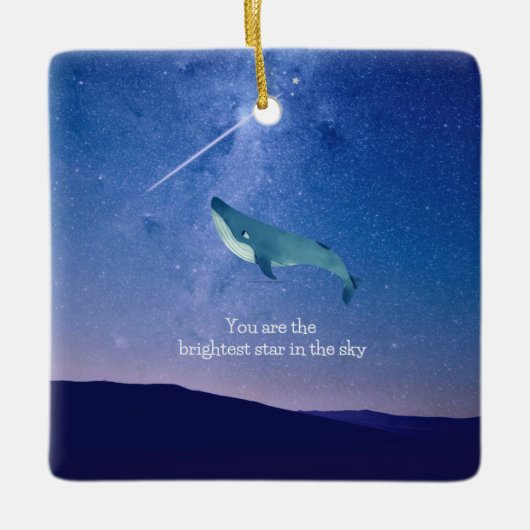 Vliegende walvis keramisch ornament (Voorkant)