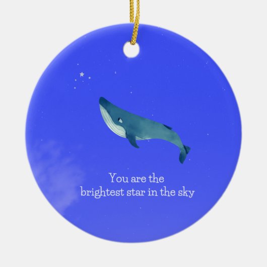 Vliegende walvis keramisch ornament (Voorkant)