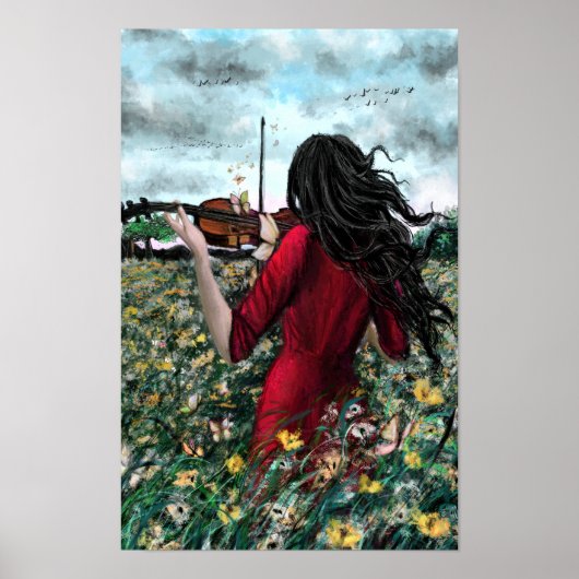 Vliegende Weg Zomer Sonate Poster Print - Schilder (Voorkant)