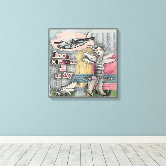 Vliegende wezens van de vijfde dag - Natalie Schro Canvas Afdruk (Insitu (Houten vloer))