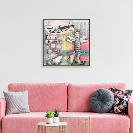 Vliegende wezens van de vijfde dag - Natalie Schro Canvas Afdruk (Insitu (Woonkamer))