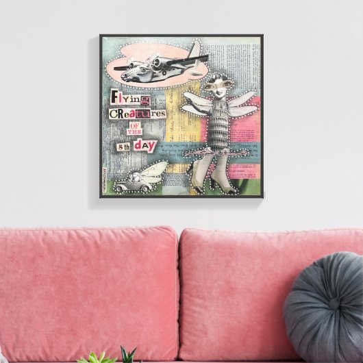 Vliegende wezens van de vijfde dag - Natalie Schro Canvas Afdruk (Insitu (Woonkamer))
