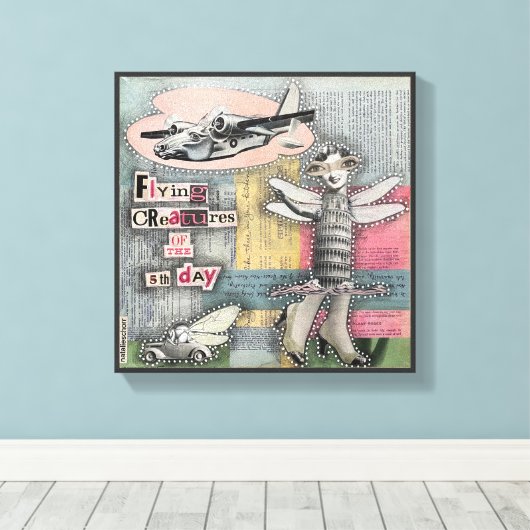 Vliegende wezens van de vijfde dag - Natalie Schro Canvas Afdruk (Insitu (Houten vloer))