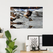Vliegende wilde dieren in Canada Goose en Winter P Poster (Thuiskantoor)