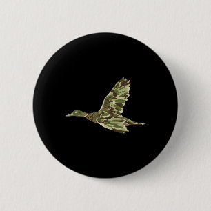 Vliegende wilde eend camouflage camo eend jacht c ronde button 5,7 cm