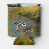 Vliegende wilde eenden Charcoal Gray Blikjeskoeler (Voorkant)