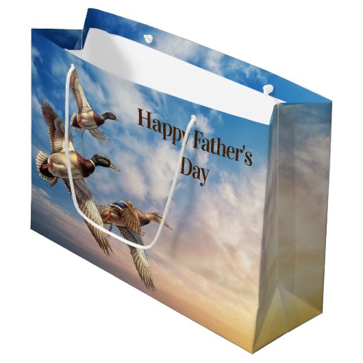 Vliegende Wilde Eenden Vaderdag Groot Cadeauzakje (Voorkant Gekanteld)