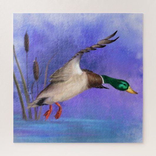 Vliegende Wilde Mallard Duck Puzzel (Verticaal)