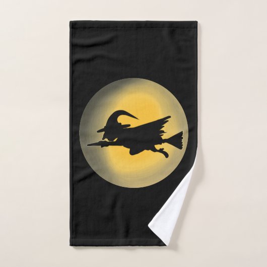 Vliegende Witch Silhouette Bad Handdoek (Handdoek)
