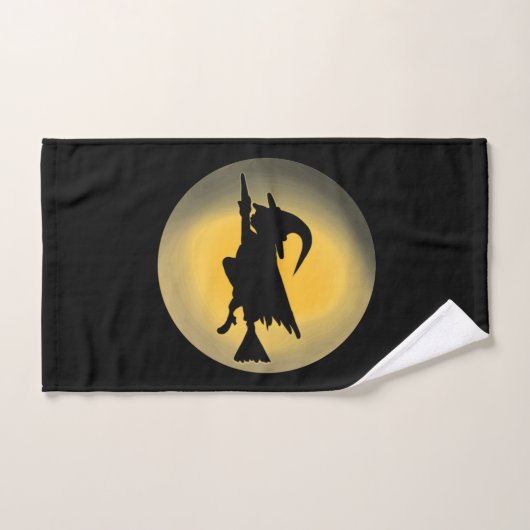 Vliegende Witch Silhouette Bad Handdoek (Handdoek)
