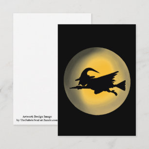 Vliegende Witch Silhouette Kaart