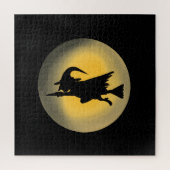 Vliegende Witch Silhouette Legpuzzel (Verticaal)