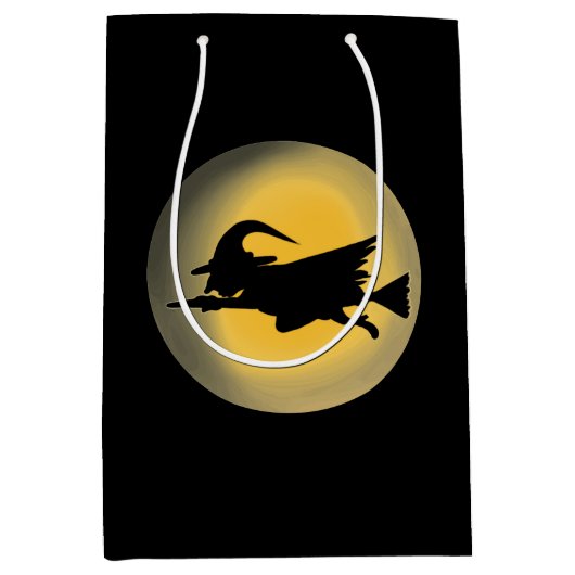 Vliegende Witch Silhouette Medium Cadeauzakje (Voorkant)