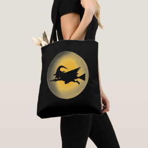 Vliegende Witch Silhouette Tote Bag