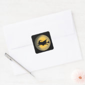 Vliegende Witch Silhouette Vierkante Sticker (Envelop)
