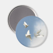 vliegende witte doves magnet (Voorkant / Achterkant)