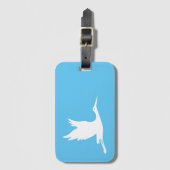 Vliegende witte ooievaar bagagelabel (Voorkant (verticaal))