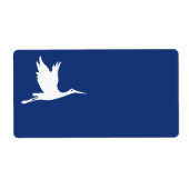 Vliegende witte ooievaar etiket (Voorkant)