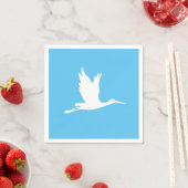 Vliegende witte ooievaar servet (Insitu)