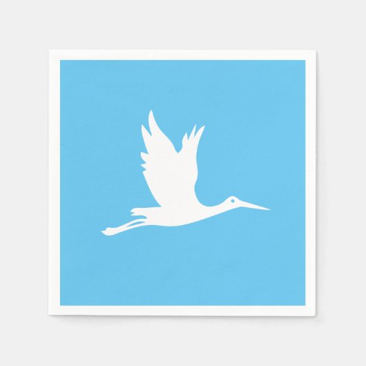 Vliegende witte ooievaar servet (Voorkant)