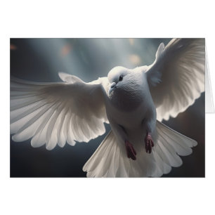 Vliegende witte vredesduif