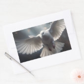 Vliegende witte vredesduif rechthoekige sticker (Envelop)