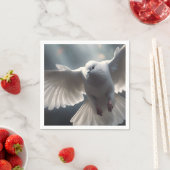 Vliegende witte vredesduif servet (Insitu)