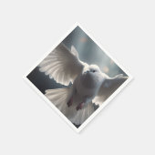 Vliegende witte vredesduif servet (Hoek)