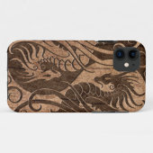Vliegende Yin Yang-draken met houtnerfeffect Case-Mate iPhone Case (Achterkant (horizontaal))
