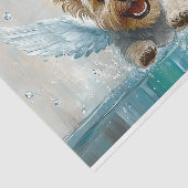 Vliegende Yorkie puppy hond met vleugels AU9 Decou Tissuepapier (Detail)