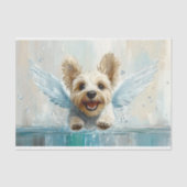 Vliegende Yorkie puppy hond met vleugels AU9 Decou Tissuepapier (Voorkant)