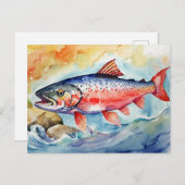 *~* Vliegende Zalm AirBorne Gift AP49 Stream Feestdagenkaart (Voorkant / Achterkant)