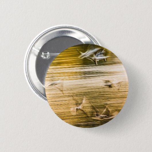 Vliegende zeegarren - abstract ronde button 5,7 cm (Voorkant /achterkant)