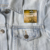 Vliegende zeegarren - abstract vierkante button 5,1 cm (In situ)