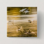 Vliegende zeegarren - abstract vierkante button 5,1 cm (Voorkant)