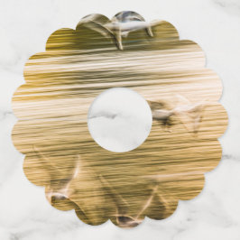 Vliegende zeegarren - abstract wijnglaslabel