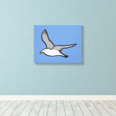Vliegende zeemeeuw. Een vogel in vlucht Canvas Afdruk (Insitu (Houten vloer))